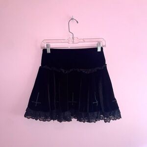 Elegant Black Velvet Skirt